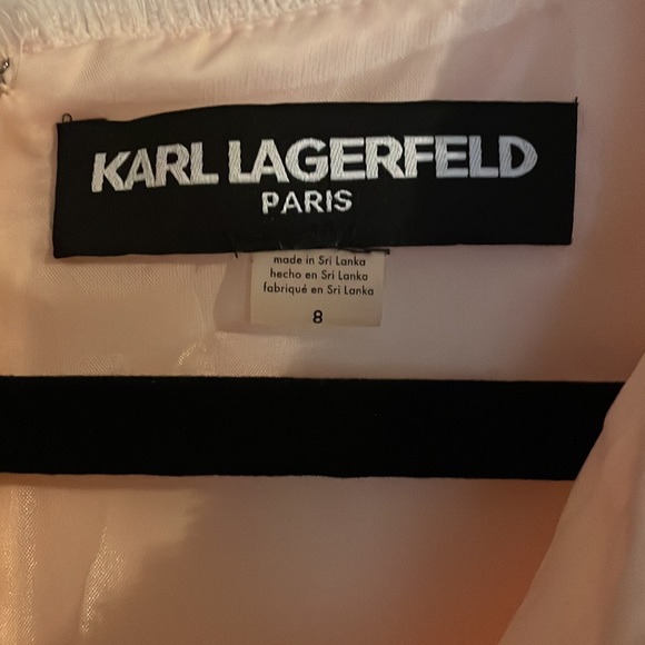 KARL LAGERFELD PARIS
Sleeveless Tonal Tweed Pocket Sheath Dress, Rose, Size 8 - Picture 5 of 7